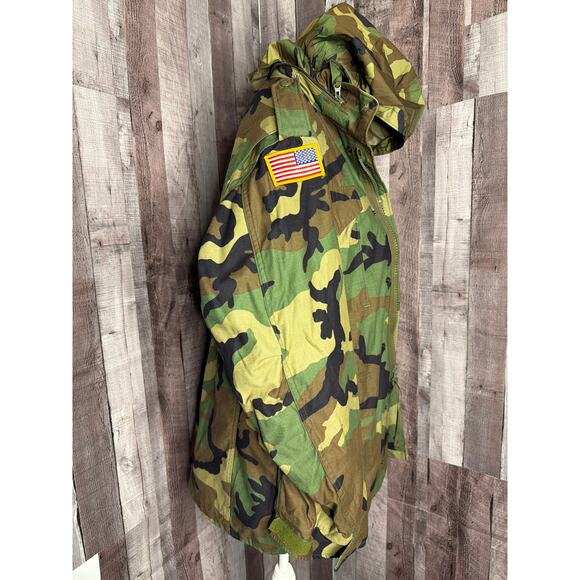 US ARMY Cold Weather Field Jacket Coat Woodland Camouflage Medium Long Y2K Gift - Picture 16 of 16